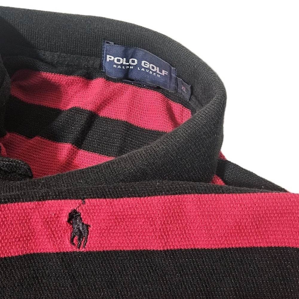 Vintage Polo Ralph Golf Shirt Mens XL‎ Preppy Golf Striped 90s Y2K Pony Rugby